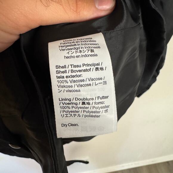 Madewell Double-Faced Satin Safari Jacket WMNS S Black Regular Fit Gold Buttons - Picture 7 of 8